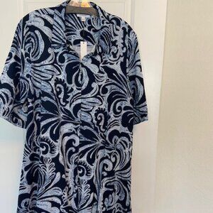 NWT - Chico's Zenergy Neema Bungee Dress - Size XL, Navy Print
